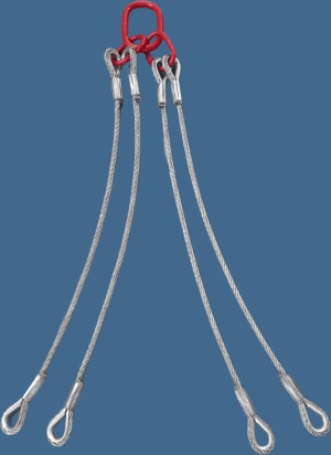 Zawiesie linowe czterocięgnowe z kauszą. Zawiesie linowe czterocięgnowe z kauszą.