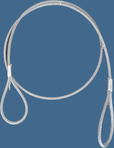 Zawiesie linowe jednocięgnowe zaciskane ze złączka cylindryczną. Zawiesie linowe jednocięgnowe zaciskane ze złączka cylindryczną.