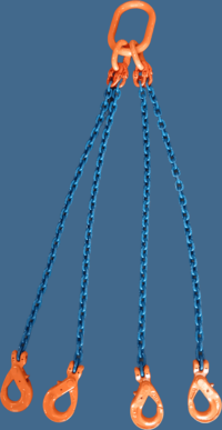 Zawiesie łańcuchowe czterocięgnowe z hakiem (bezpiecznym) Zawiesie łańcuchowe czterocięgnowe z hakiem (bezpiecznym)
