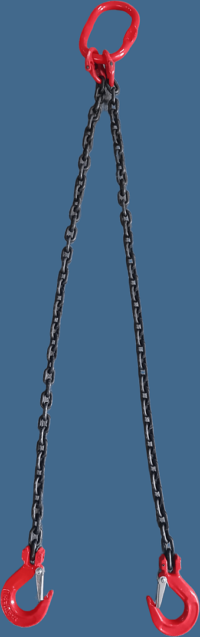 Zawiesie łańcuchowe dwucięgnowe z hakiem (z zabezpieczeniem) Zawiesie łańcuchowe dwucięgnowe z hakiem (z zabezpieczeniem)